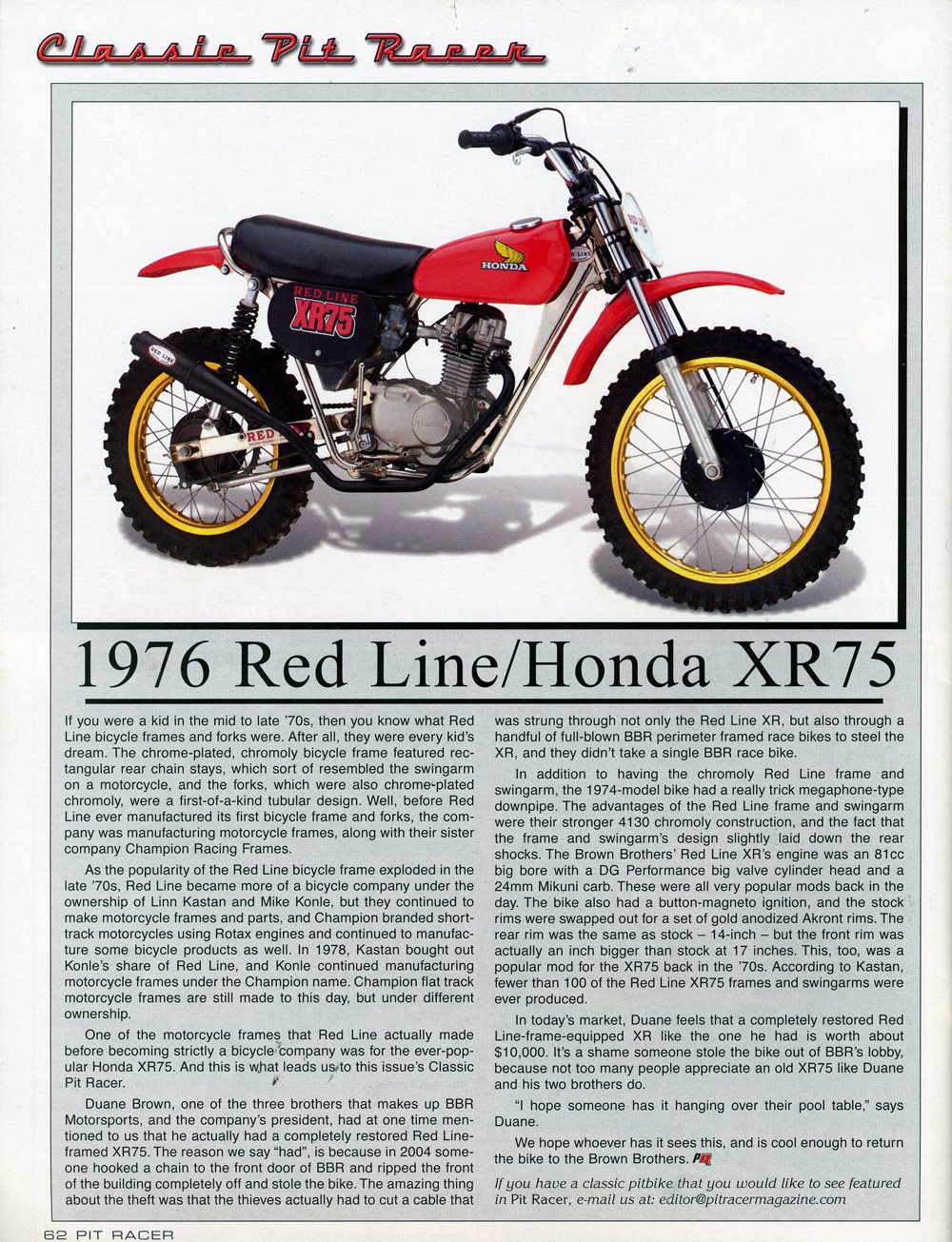 BBR Motorsports Inc Official Blog Honda s XR75
