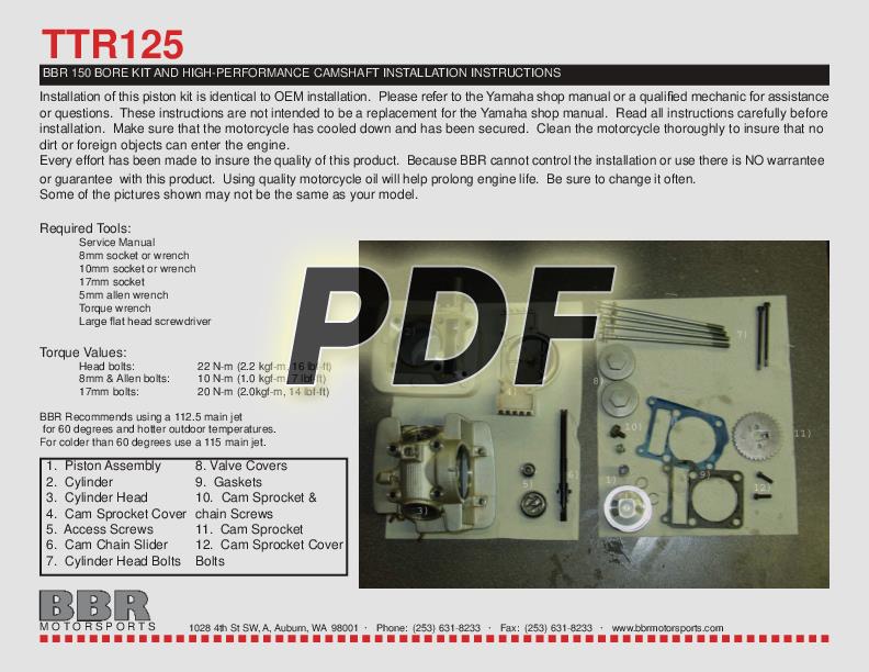 411-YTR-1201 Instructions