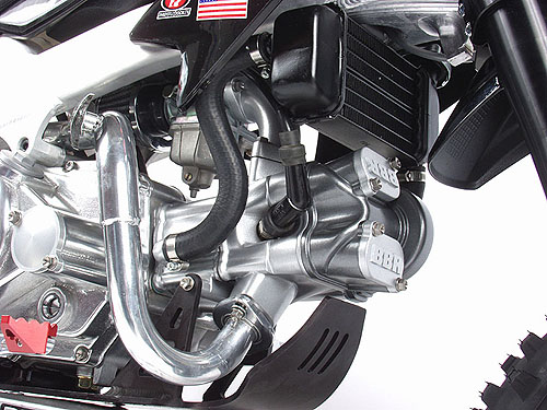BBR also showed an early prototype of their 4-valved, Water-cooled CRF/XR50 top-end