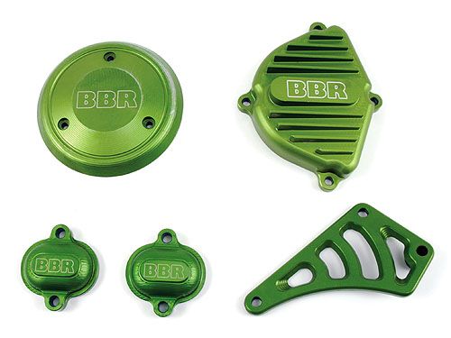 Engine Cover Set -Billet, Green / KLX/DRZ110, 02-09